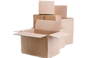 A pile of boxes sitting on top of each other.